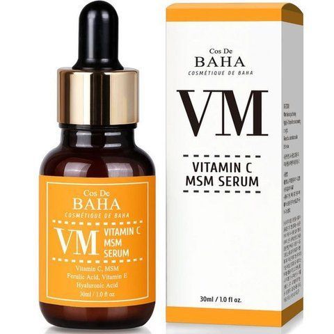 Сироватка для обличчя Cos De BAHA Vitamin C MSM Serum з вітаміном С феруловою кислотою вітаміном Е й MSM 30мл 8809240318508 фото