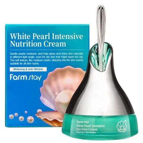 Крем для обличчя з екстрактом білого перлів FarmStay White Pearl Cream Intensive Nutrition 50 г 8809469777308 фото