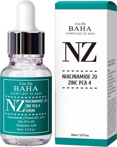 Сироватка для обличчя з ніацинамідом і цинком Cos De BAHA Niacinamide 20% та Zinc 4% Serum 30мл 8809240318409 фото