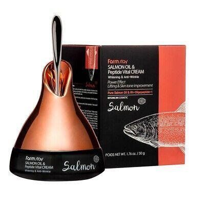 Крем для обличчя FarmStay Salmon Oil & Peptide Vital Cream антивіковий з лососем та пептидом 50 мл 8809469777100 фото