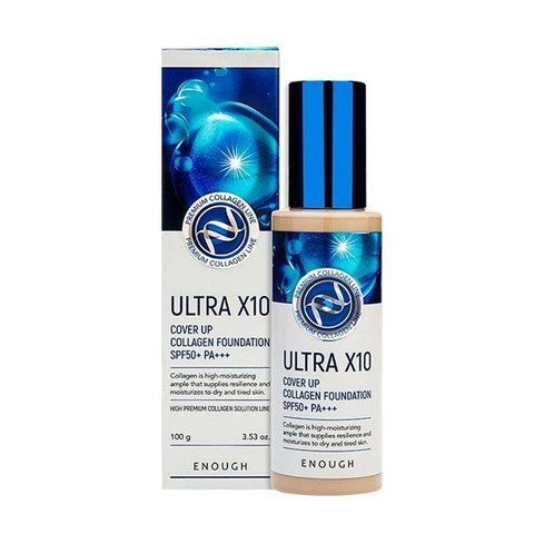 Тональний крем зволожувальний Enough Ultra X10 Cover Up Collagen Foundation SPF50+ PA +++ №13 100г 8809605870993 фото