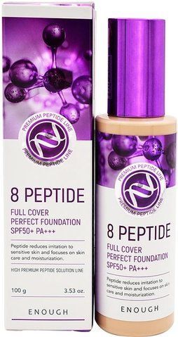 Тональний крем Enough 8 Peptide Full Cover Perfect Foundation SPF50+ PA+++ Foundation with Peptides №21 100г 8809605870979 фото