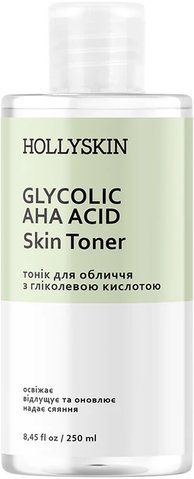 Тонік для обличчя з гліколевою кислотою HOLLYSKIN Glycolic AHA Acid Skin Toner 250мл 4823109700154 фото