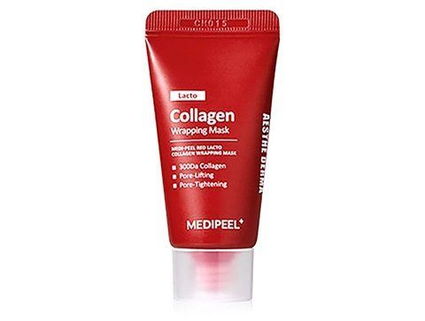 Маска-плівка для звуження пір з колагеном та лактобактеріями MEDIPEEL Red Lacto Collagen Wrapping Mask 15 ml 8809941821482 фото