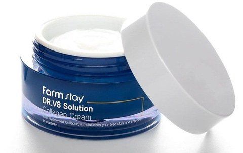Крем для обличчя FarmStay Dr-V8 Solution Caviar Cream Антивіковий з колагеном 50 мл 8809624723614 фото