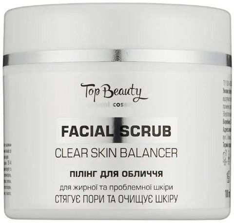 Скраб-пілінг для жирної та проблемної шкіри обличчя Top Beauty Facial Scrub Clear Skin Balancer 100 мл 4820169184146 фото