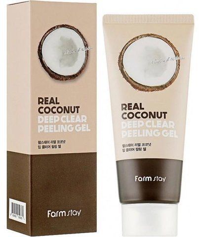 Пілінг-скатка з кокосовою олією FarmStay Real Coconut Deep Clear Peeling Gel 8809809800987 фото