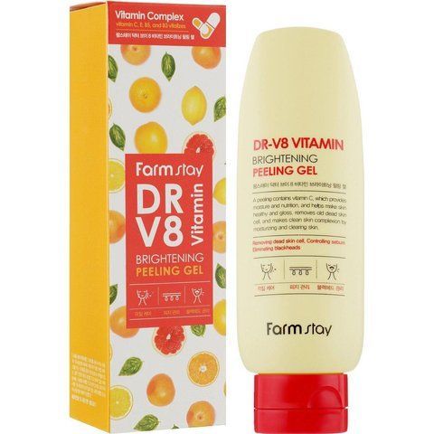 Пілінг-гель FarmStay DR-V8 Vitamin Brightening Peeling Gel з вітамінним комплексом 150 мл 8809469775922 фото
