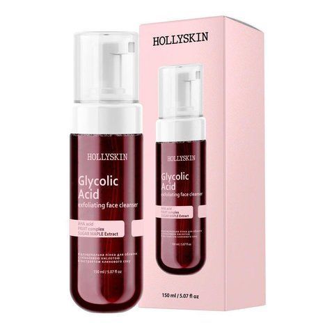 Пінка для обличчя HOLLYSKIN Glycolic Acid з гліколевою кислотою й екстрактом кленового соку 150 мл 4823109701229 фото