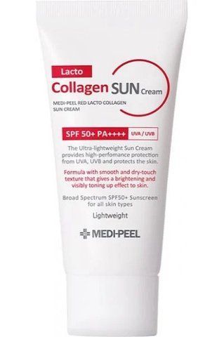 Крем для обличчя сонцезахисний із колагеном та лактобактеріями MEDIPEEL Red Lacto Collagen Sun Cream SPF50 50г 8809409347707 фото
