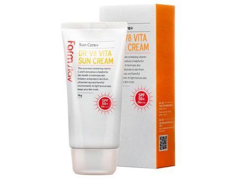 Крем для обличчя сонцезахисний FarmStay DR.V8 Vita Sun Cream SPF 50+ 70 мл 8809426958047 фото